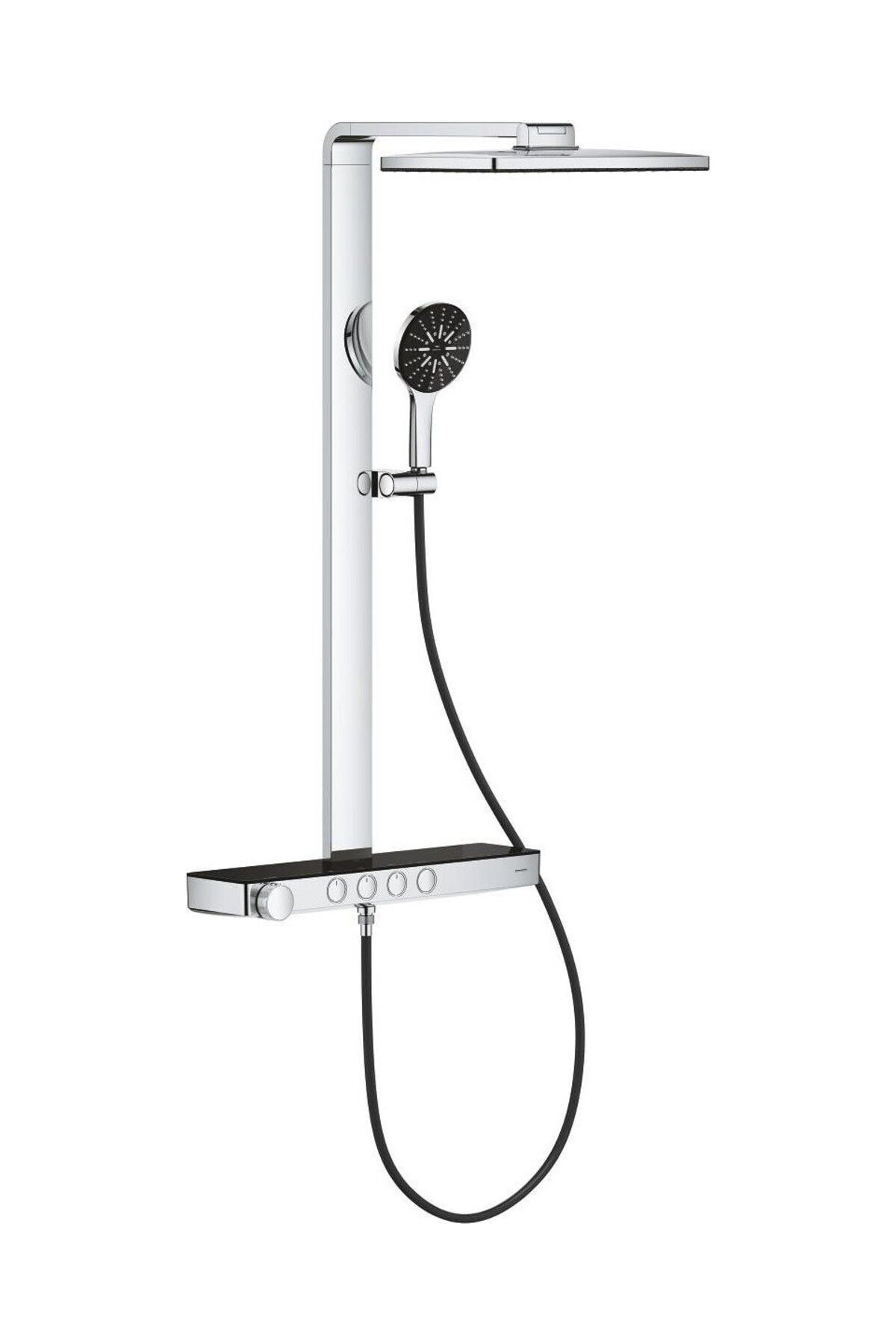 Rainshower Aqua Pure Duvara Monte Termostatik Bataryalı Duş Sistemi Siyah/krom - 100961KI00