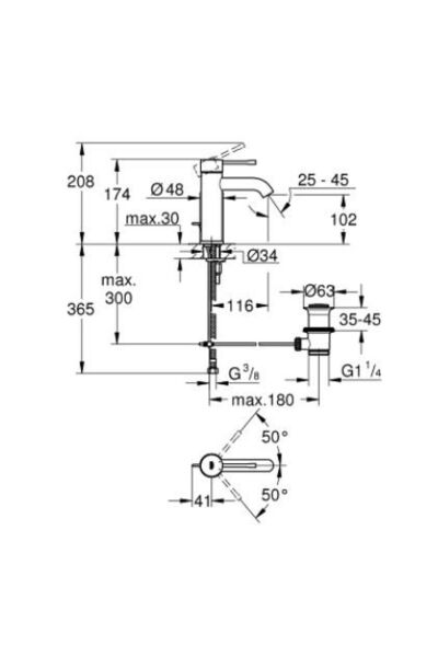 Essence Tek Kumandalı Lavabo Bataryası 1/2'' S-boyut - 24171a01