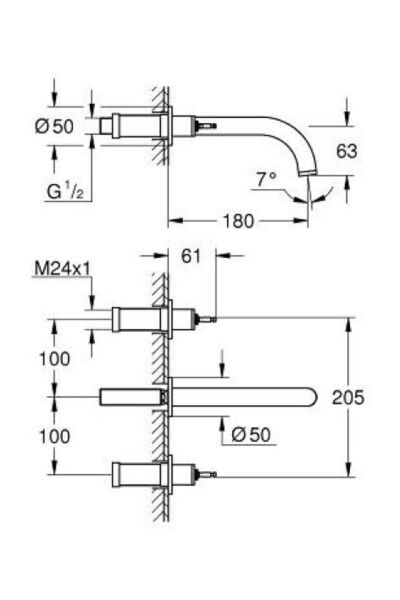 Atrio Private Collection 3 Delikli Lavabo Bataryası M-boyut - 20587al0