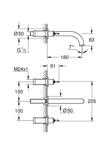 Atrio Private Collection 3 Delikli Lavabo Bataryası M-Boyut - 20587GL0