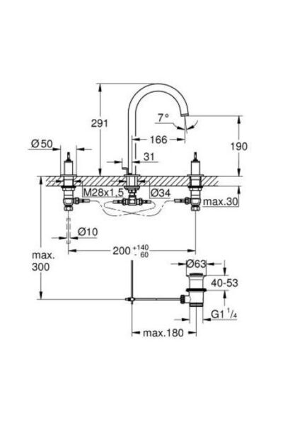 Atrio 3 Delikli Lavabo Bataryası 1/2'' L-boyut - 20593al0