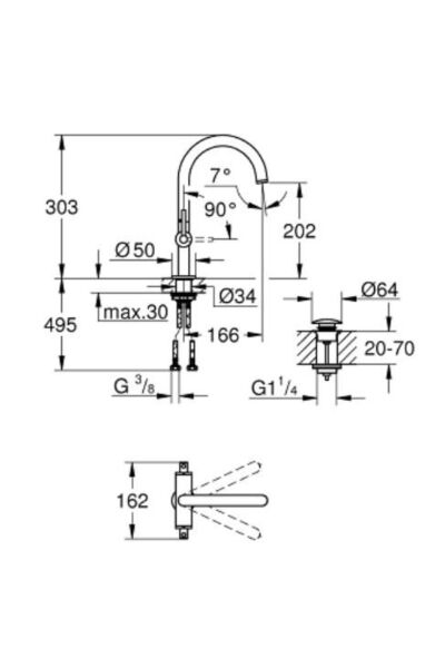 Atrio Lavabo Bataryası 1/2'' L-boyut - 21145dc0