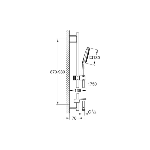 Rainshower Smartactive 130 Cube Sürgülü Duş Seti 3 Akışlı - 26587000
