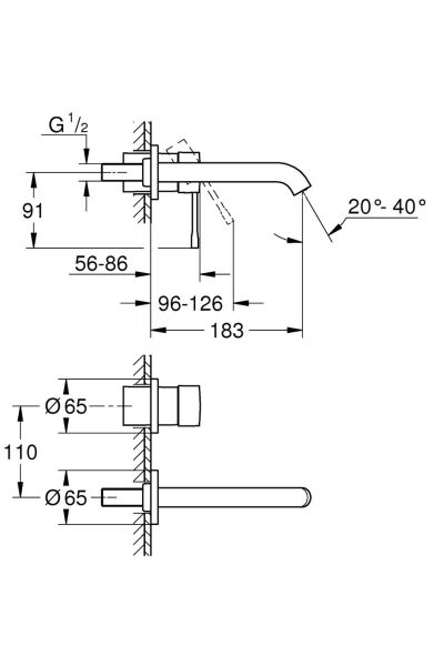 Lavabo Bataryası İki Delikli Phantom Black - 29192KF1