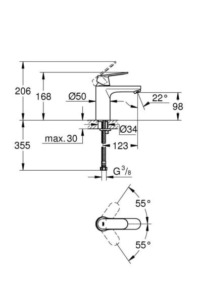 Lavabo Bataryası Eurosmart Cosmo M-Boyut Krom 23325000