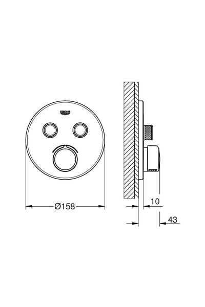 Smartcontrol Çift Valfli Akış Kontrollü Ankastre Duş Bataryası 29145000