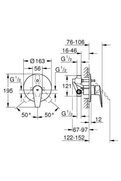 Bauedge Yeni Ankastre Banyo Bataryası 29079001