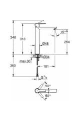 Lineare New Tek Kumandalı Lavabo Bataryası - 23405001