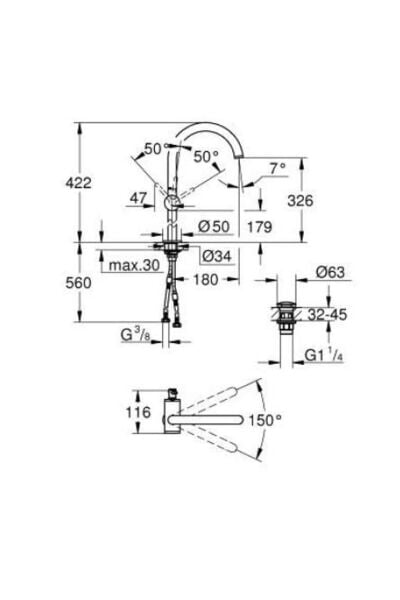 Atrio Tezgah Üstü Lavabo Bataryası, Bakır - 24365da0