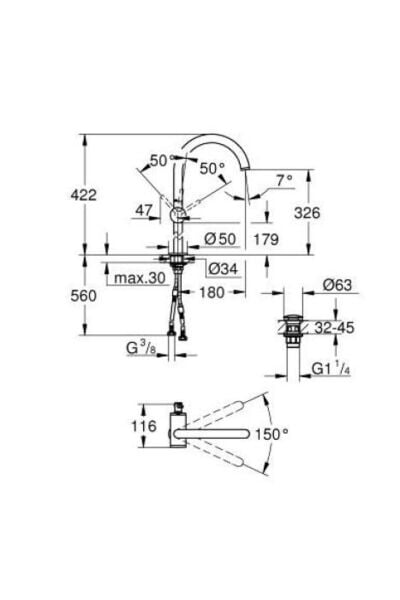 Atrio Lavabo Bataryası 1/2'' Xl-boyut - 24365gl0