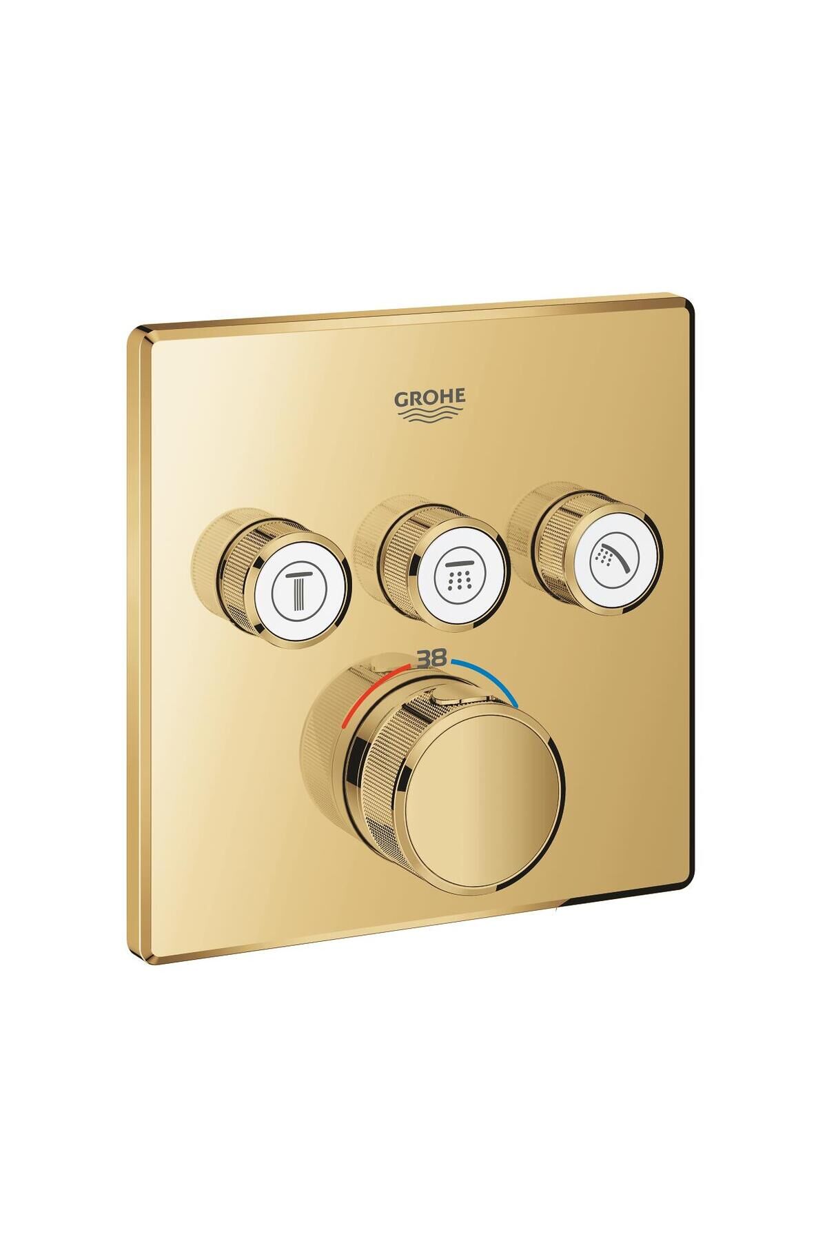 SmartControl Akış Kontrollü Ankastre Termostatik Banyo Bataryası (3 Yollu, Sıva Üstü Grubu), A