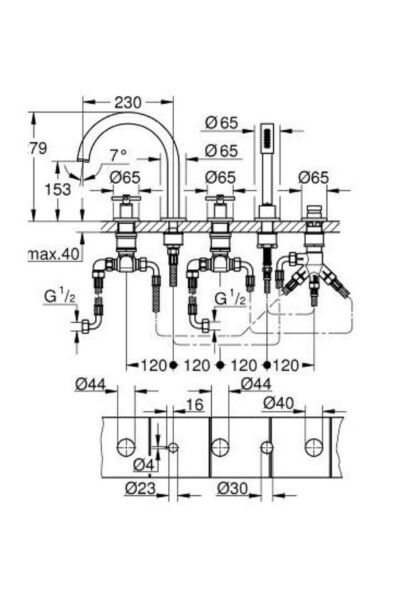 Atrio New 5 Delikli Küvet Bataryası - 29408gl0