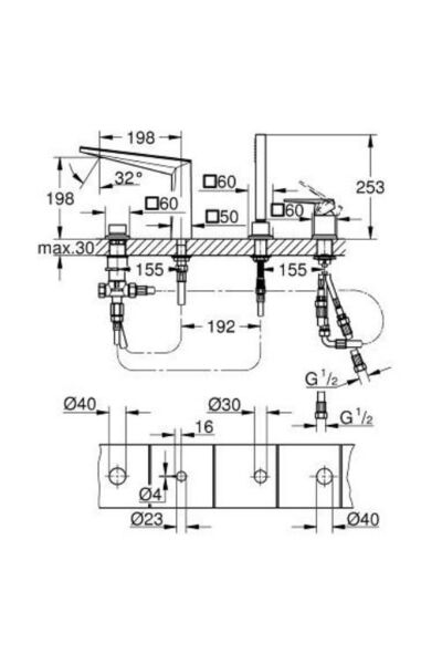 Allure Brilliant 4 Delikli Küvet Bataryası - 29527000
