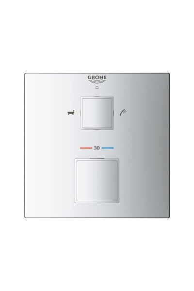 Grohtherm Cube Termostatik Banyo Duş Bataryası 2 Çıkışlı Divertörlü- 24154000