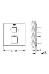 Grohtherm Cube Termostatik Banyo Duş Bataryası 2 Çıkışlı Divertörlü- 24154000