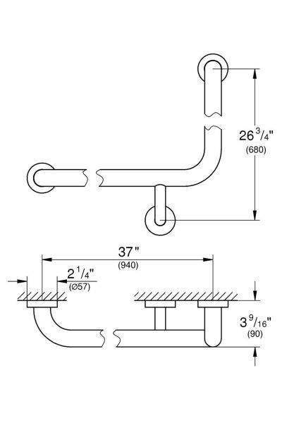 Tutunma Barı 74x100 cm Essentials Krom - 40797001