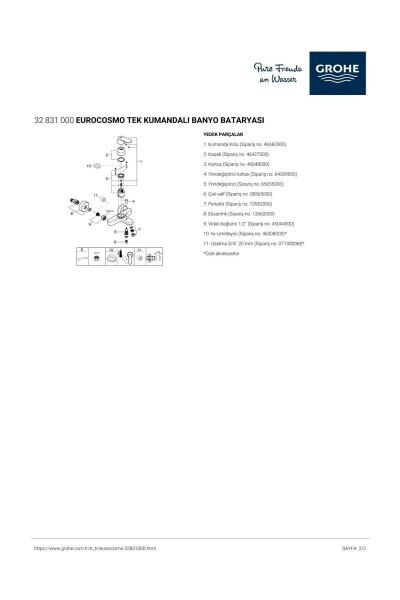 svtcr Eurocosmo Tek Kumandalı Banyo Bataryası - 32831000 trendy 1053513