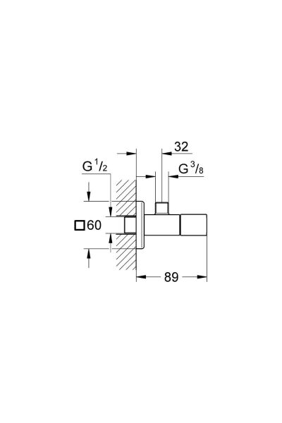 Eurocube Ara Musluk 1/2'' Giriş, 3/8 Çıkışlı - 22012000