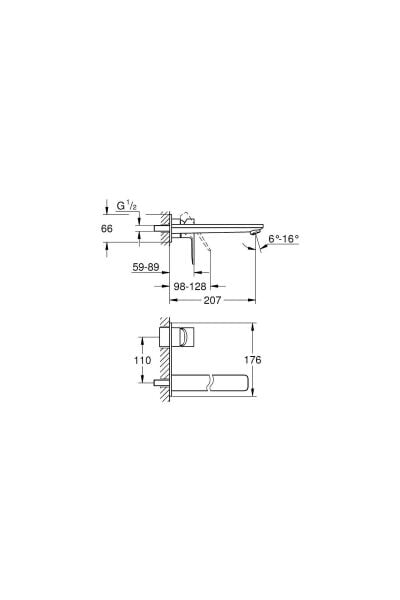 Lineare New Iki Delikli Lavabo Bataryası L-boyut - 23444dc1