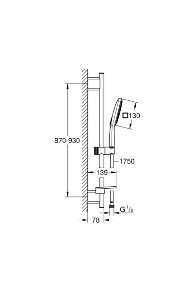 Rainshower Smartactive 130 Cube Sürgülü Duş Seti 3 Akışlı - 26587000