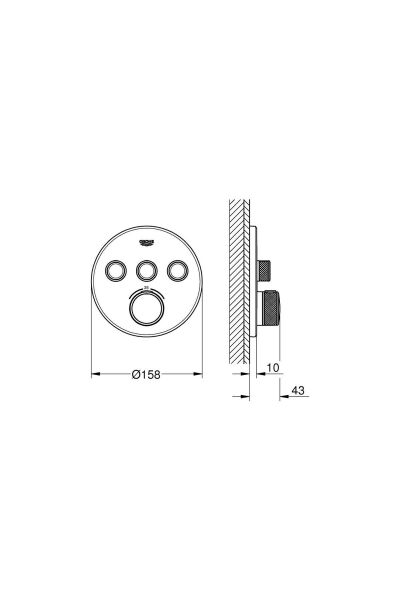 Grohtherm Smartcontrol Üç Valfli Akış Kontrollü, Ankastre Termostatik Duş Bataryası 29121al0