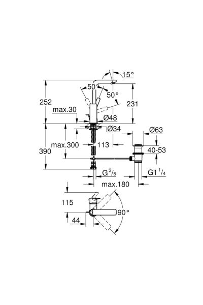 Lineare Tek Kumandalı Lavabo Bataryası 1/2''
l-boyut - 23296al1
