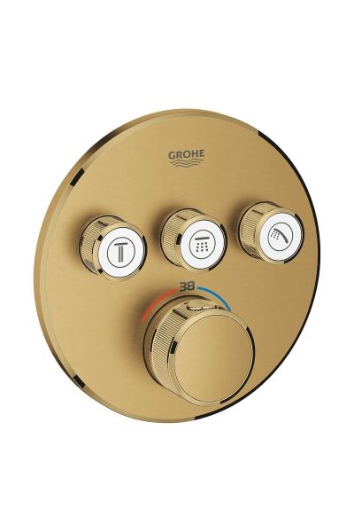 Smartcontrol Ankastre Termostatik 3 Çıkışlı Banyo Bataryası Brushed Cool Sunrise - 29121gn0