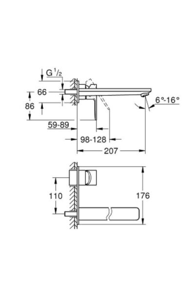 Lineare Iki Delikli Lavabo Bataryası L-boyut - 23444al1