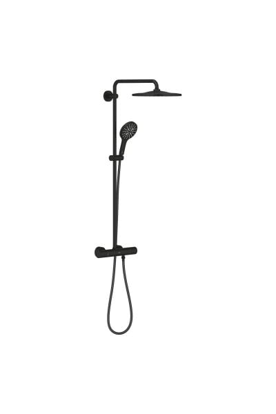 Rainshower Smartactive 310 Duvara Monte Termostatik Bataryalı Duş Sistemi Phantom Black - 2211