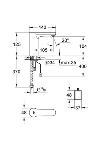 Eurosmart Cosmopolitan E Fotoselli Lavabo Bataryası Pilli 36330000