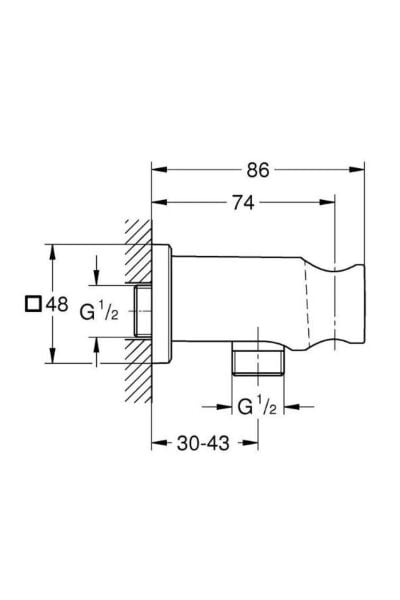 Rainshower Duş Çıkış Dirseği 1/2'' Tutucu İle - 26659DA0
