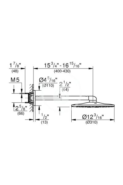 Rainshower Smartactive 310 Tepe Duşu Seti 430 Mm, 2 Akışlı-26475000