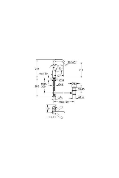Essence Tek Kumandalı Lavabo Bataryası 1/2'' L-Boyut - 24174GL1