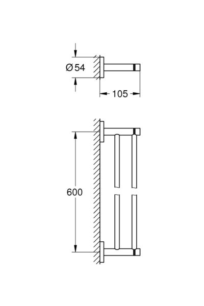 Ikili Havluluk 60 Cm Essentials Krom - 40802001