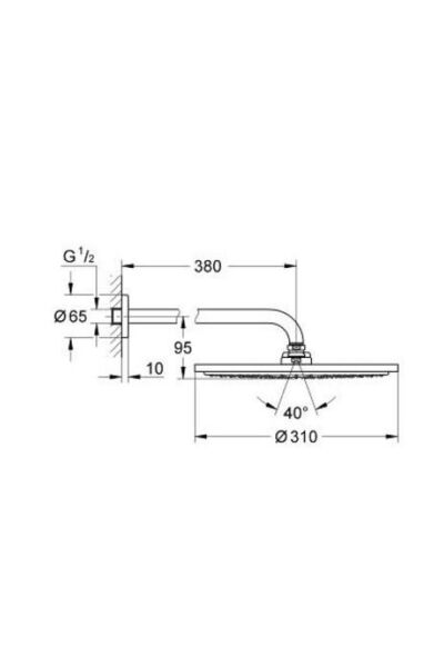 Rainshower Cosmopolitan 310 Tepe Duşu Seti 380 Mm, Tek Akışlı - 26056000