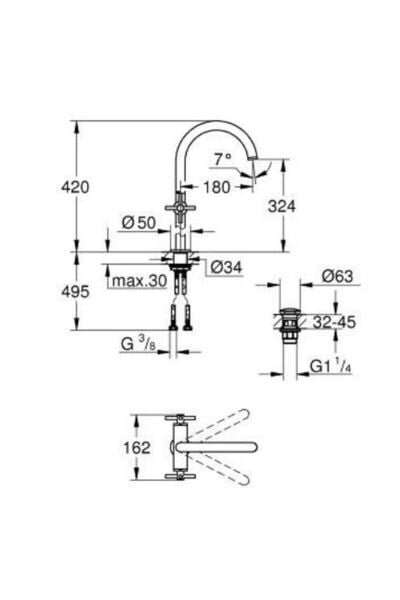 Atrio Lavabo Bataryası, 1/2'' Xl-boyut - 21149000