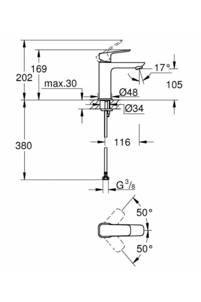 Lavabo Bataryası Cubeo M-boyut Krom - 1017550000