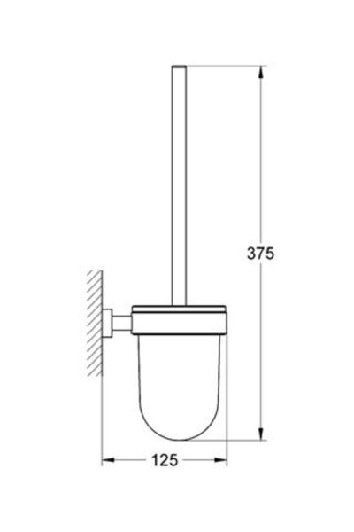Essentials Cube Tuvalet Fırçası Krom - 40513001