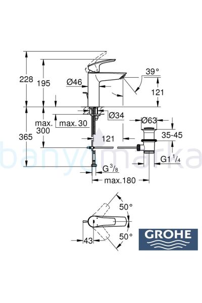 Eurosmart Lavabo Bataryası, Sifon Kumandalı, Mat Siyah - 233222433