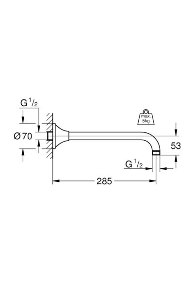 Rainshower Grandera Duş Başlığı Dirseği 285 Mm 27986da0