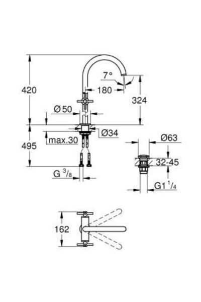 Atrio Tek Delikli Lavabo Bataryası 1/2'' Xl-boyut - 21149gl0