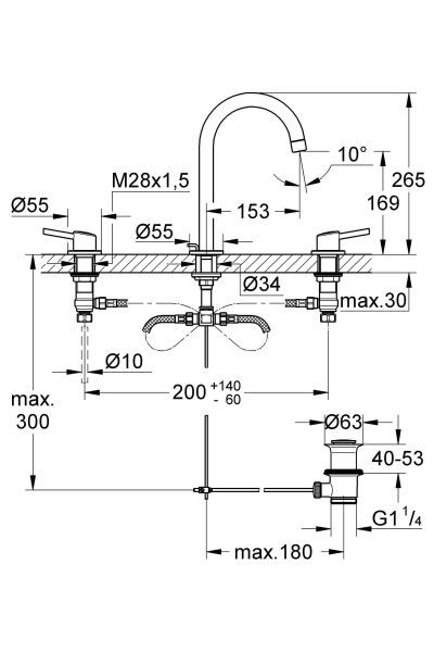 Concetto 3 Delikli Lavabo Bataryası - 20216001
