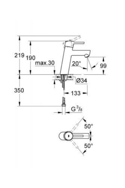 Concetto Single Tek Kumandalı Lavabo Bataryası 23451001